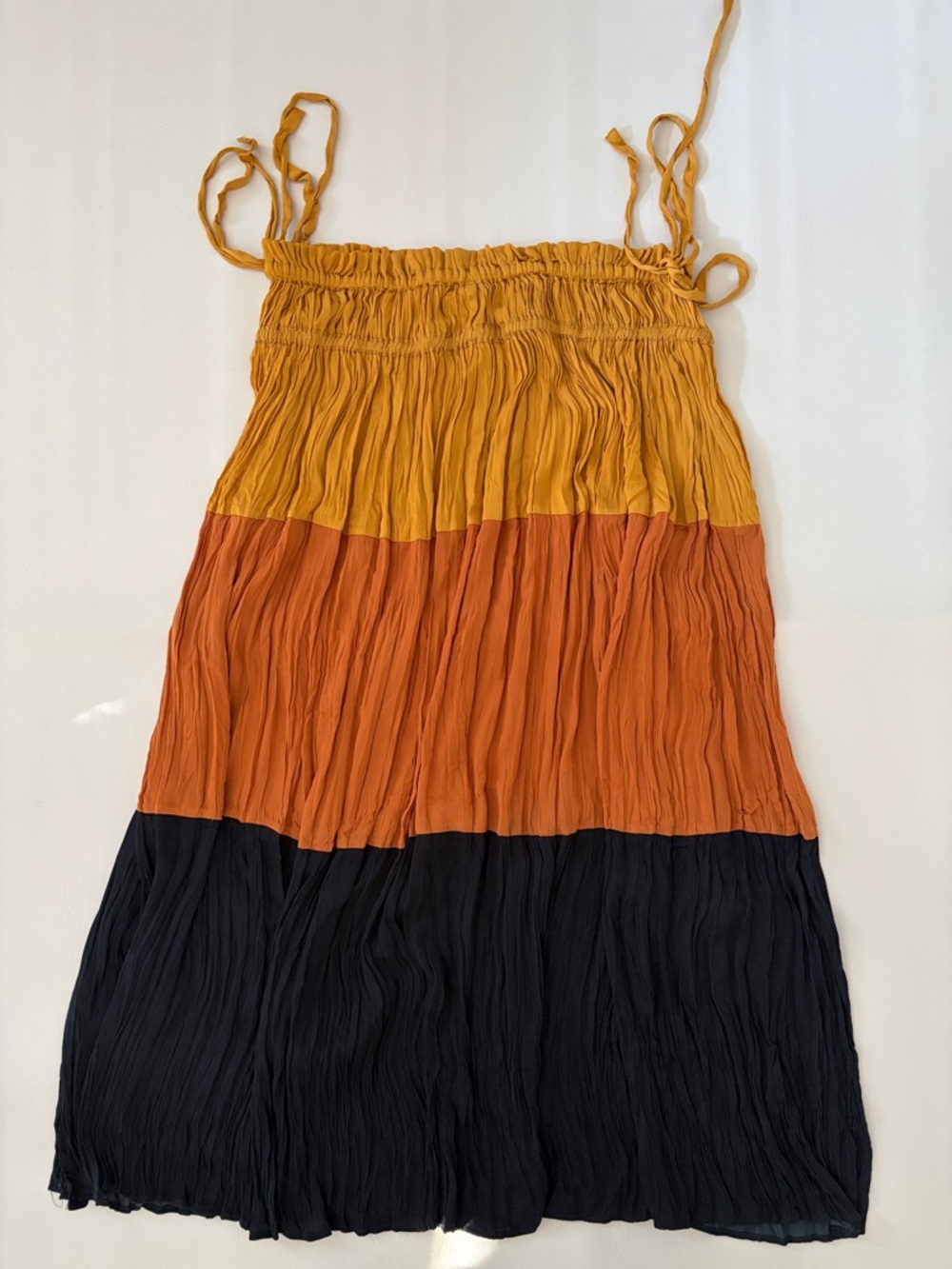 Current Air Anthropologie Midi Skirt Colorblock Pleated Crinkle size Medium - Picture 11 of 14